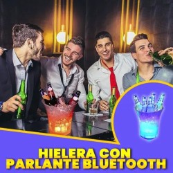 PARLANTE HIELERA BLUETOOTH RECARGABLE LUZ RGB