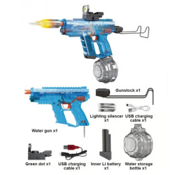 PISTOLA DE AGUA ELECTRICA UZI CON LUZ LED NEGRO