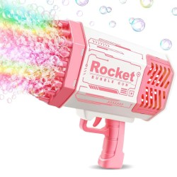 Bazooka Lanza Burbujas con luces multicolor Recargables