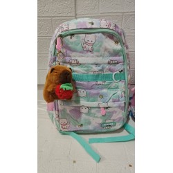 Mochila Kawaii Gatito con Llavero Capibara