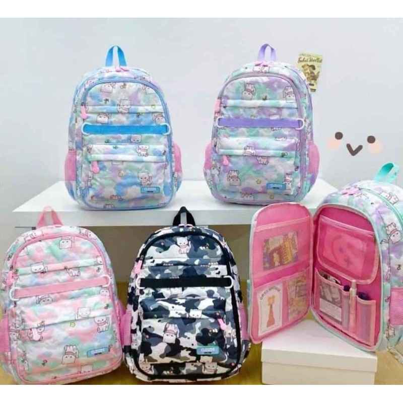 Mochila Kawaii Gatito con Llavero Capibara Mochila Kawaii Gatito con Llavero Capibara